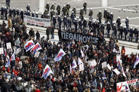 Manifestation contre l'austérité à Athènes