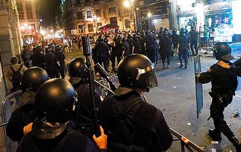 Charge policière à Madrid