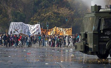 Manifestation estudiantine à Santiago