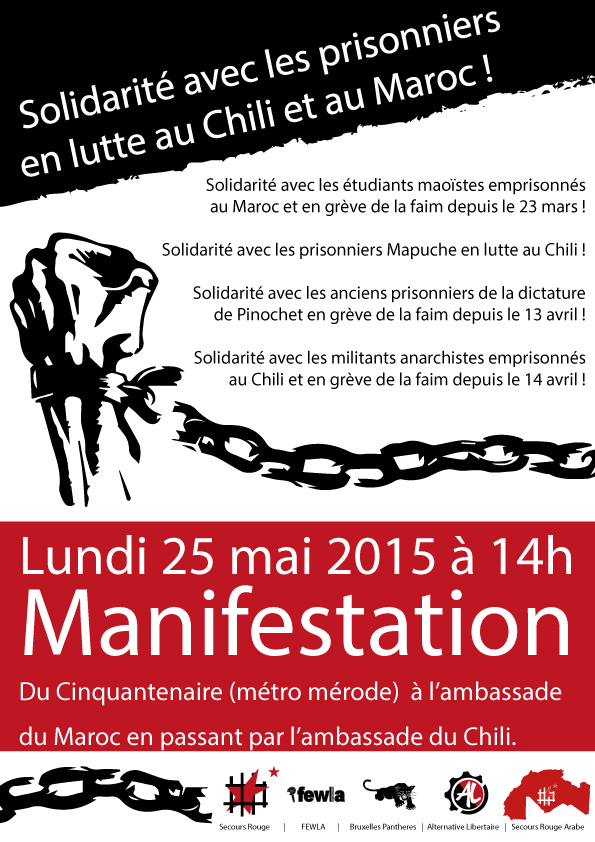 Manifestation pour les prisonniers politiques au Chili et au Maroc.
