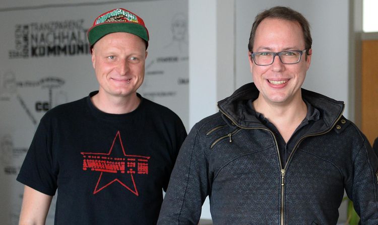 Andre Meister et Markus Beckedahl, deux auteurs du blog Netzpolitik