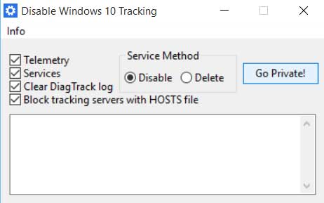 Windows Tracking Disable Tool