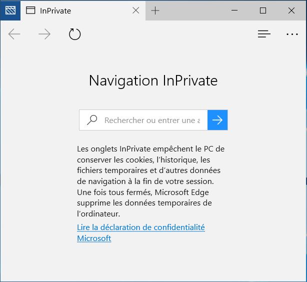 Le mode de navigation pas du tout privée de Microsoft Edge
