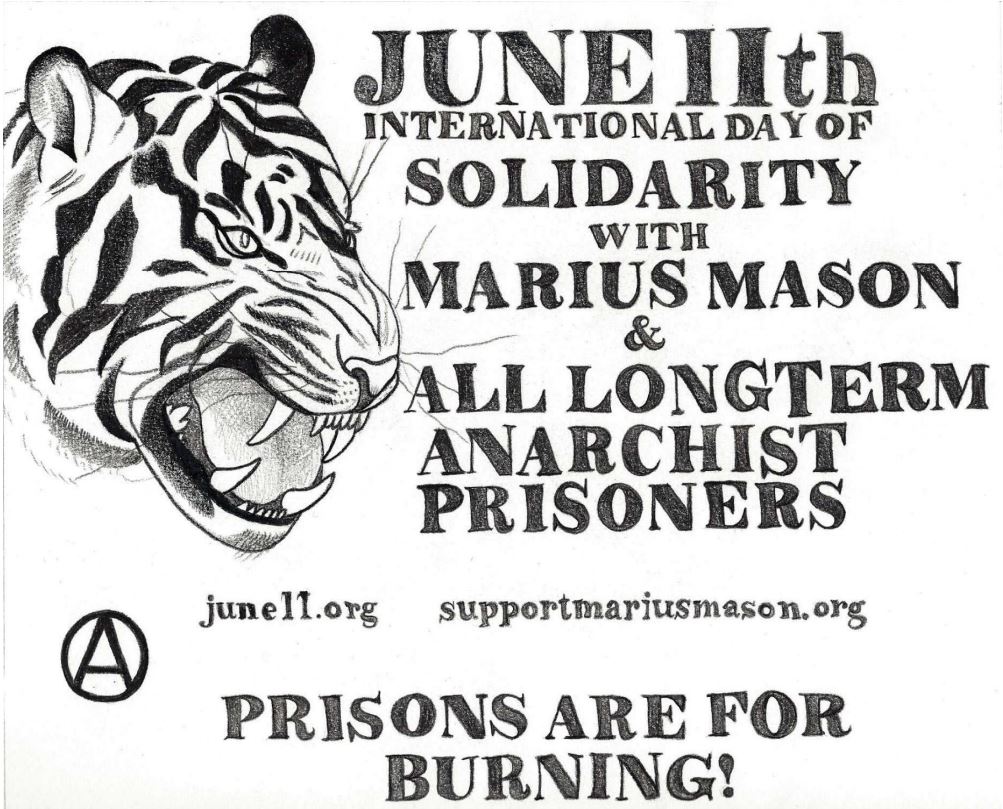Solidarité avec Marius Mason et tous les prisonniers anarchistes de longue peine.