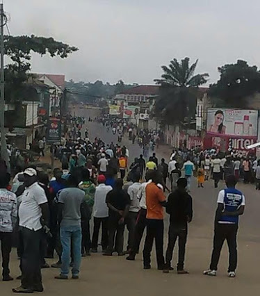 Les manifestants à Kisangani