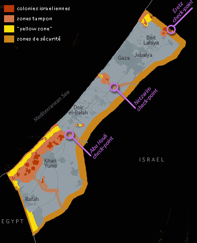 Les zones tampon à Gaza