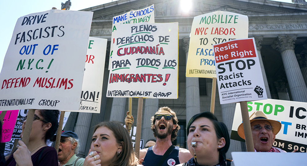 Contre-manifestants à New-York