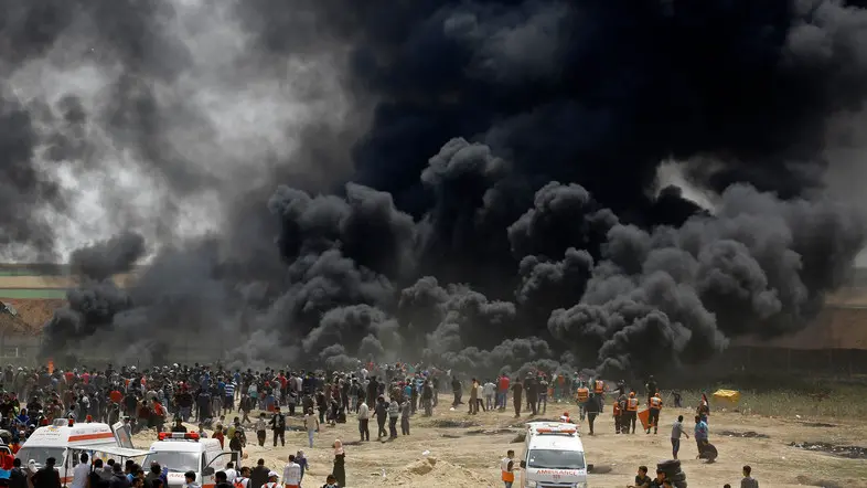 Manifestation à la frontière de Gaza