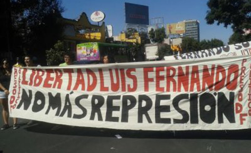 Manifestation pour Luis Fernando Sotelo