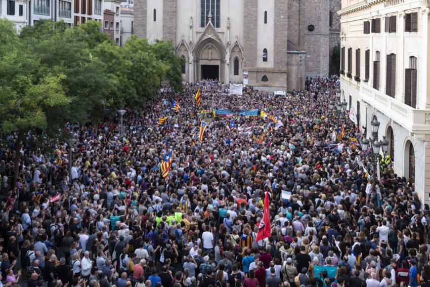 Rassemblement de soutien aux 9 prisonniers indépendantistes catalans à Sabadell