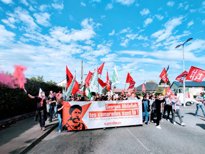 Manifestation pour la libération de Georges Abdallah à Lannemezan