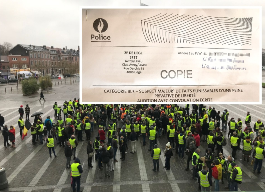 Plusieurs Gilets Jaunes de Liège convoqué·es par la police