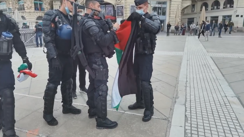 La police confisque des drapeaux palestiniens à Montpellier