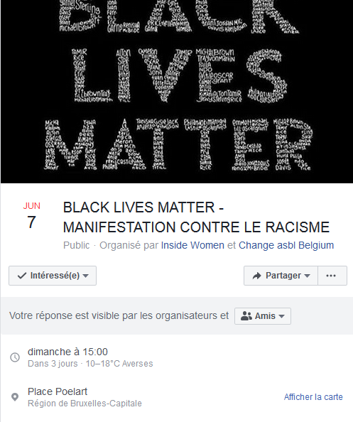 manifestation Black Lives Matter à Bruxelles