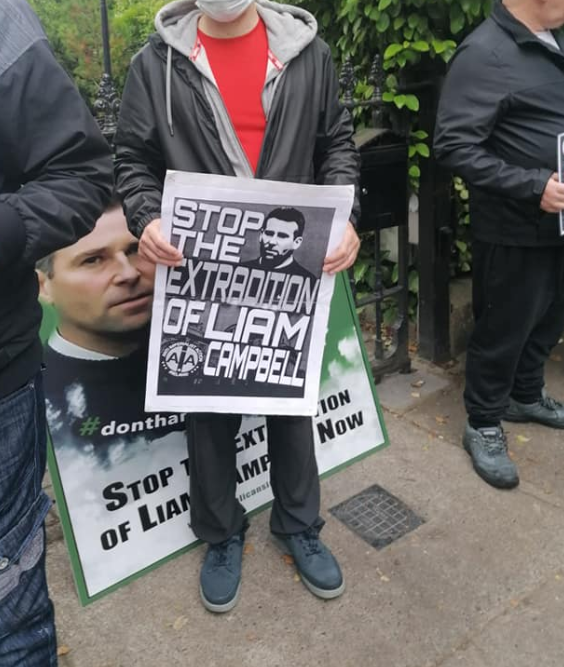 Manifestation contre l'extradition de Liam Campbell 
