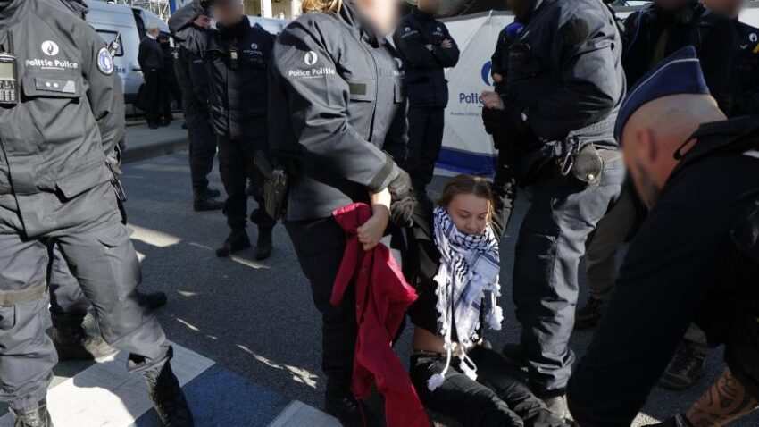 Greta Thunberg arrêtée lors d’une manifestation à Bruxelles